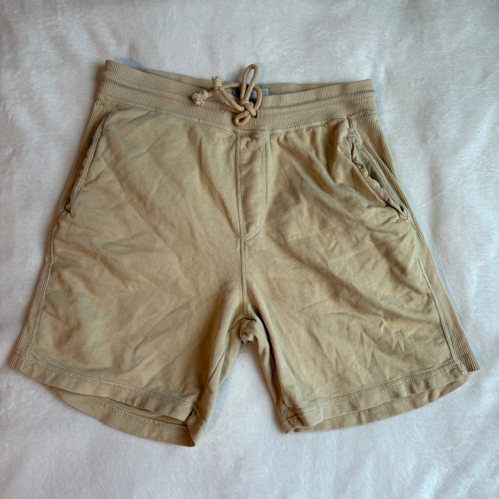 Free Planet Mens Tan Khaki Cotton French Terry Sweat Shorts Size Small FS9H40